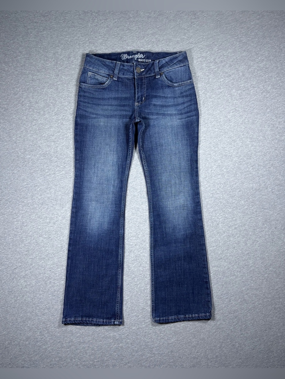 Wrangler Boot Cut Jeans Womens 5/29 28” Med Wash Blue Premium Denim Stretch